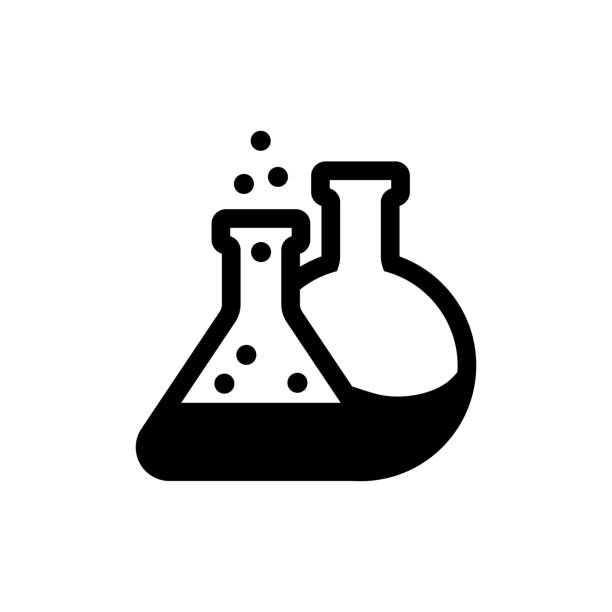 Flask vector icon, lab test tube symbol isolated on white background. Chemical beaker, medical research equipment, erlenmeyer logo